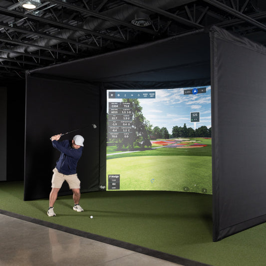 Curved Golf Simulator Enclosure Kit with (Premium Golf Impact)Screen